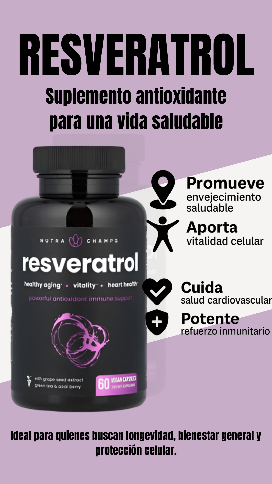 Resveratrol – Antioxidante para longevidad y bienestar celular
