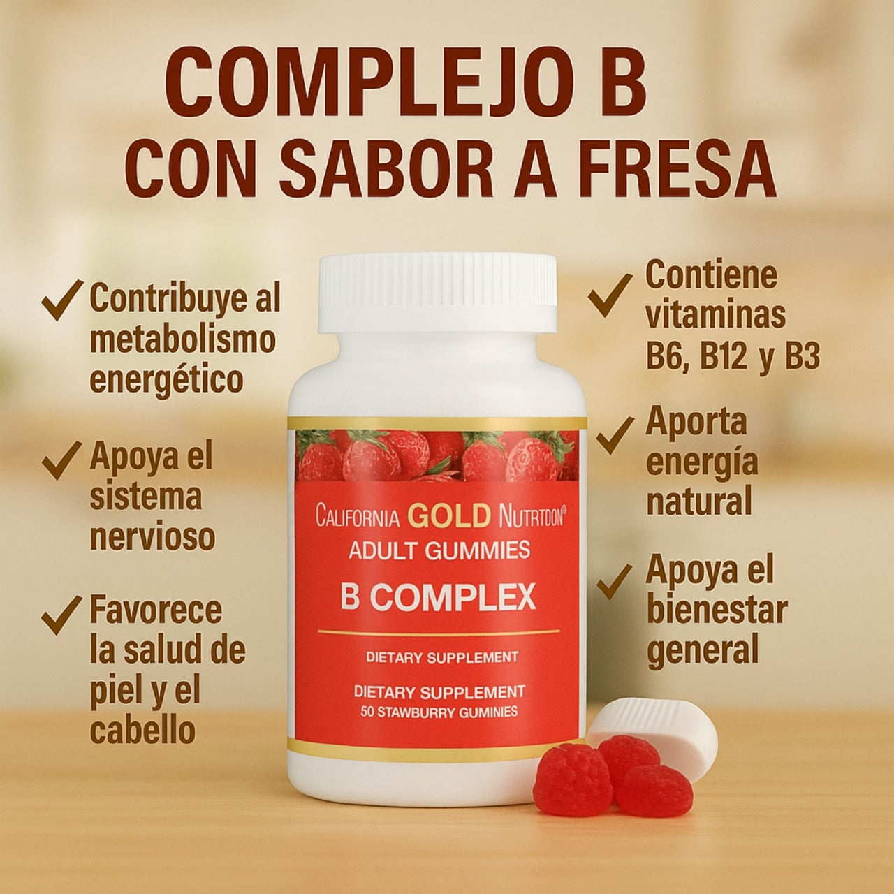 COMPLEJO B X45 GOMAS SABOR A FRESA