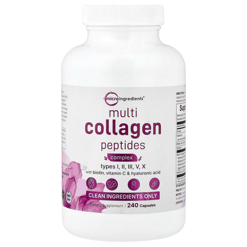 COMPLEJO DE PÉPTIDOS MULTICOLÁGENOS CON BIOTINA, VITAMINA C Y ÁCIDO HIALURÓNICO, X240 CÁPSULAS