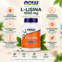 L-Lisina 1.000 mg x 100 tabletas - NOW Foods