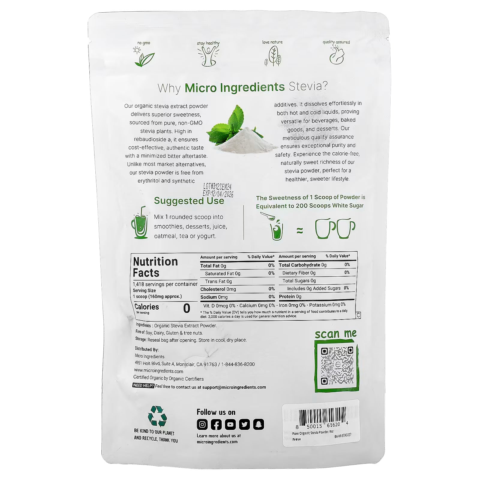 ESTRACTO DE STEVIA X226GR ORGANICO