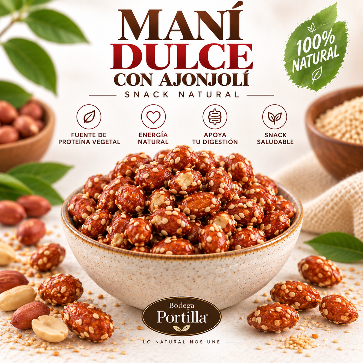 MANI  CONFITADO CON AJONJOLI