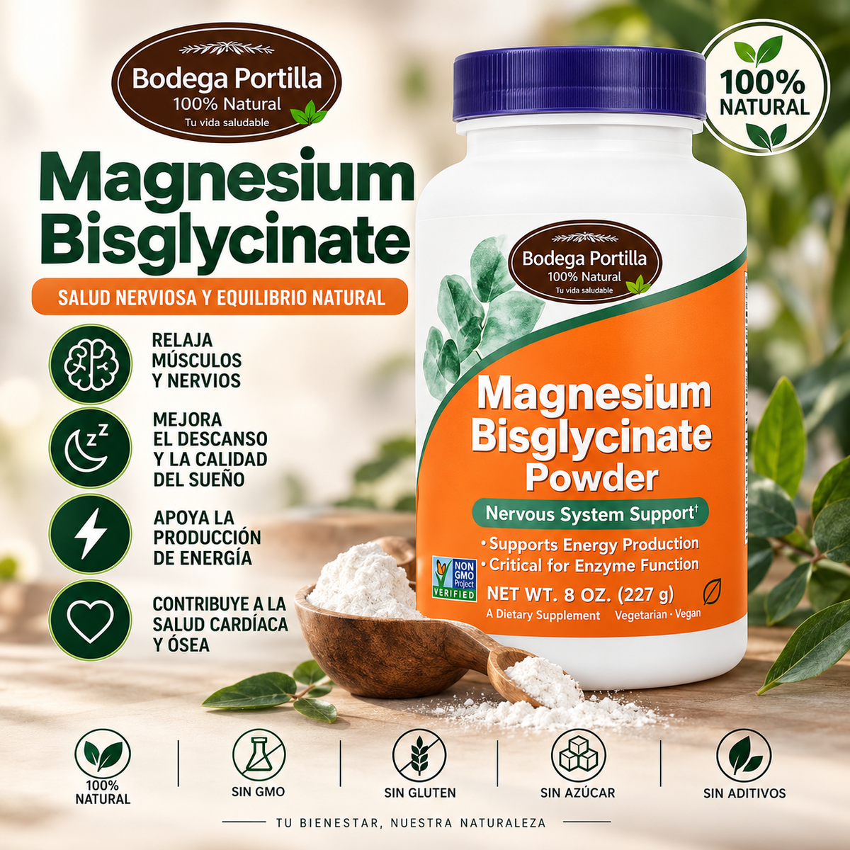 POLVO DE BISGLICINATO DE MAGNESIO X227GR