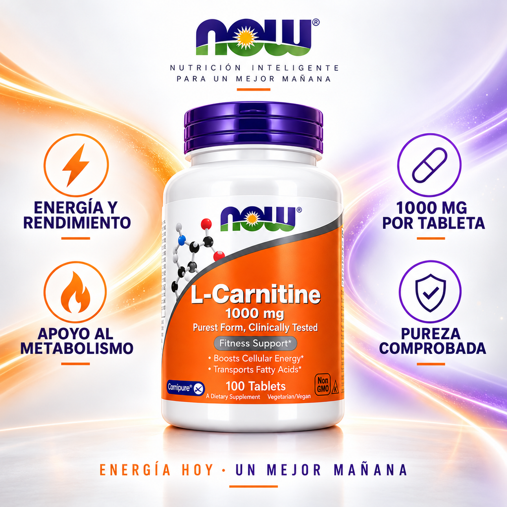 L-Carnitina Carnipure® 1.000 mg x 100 tabletas - NOW Foods