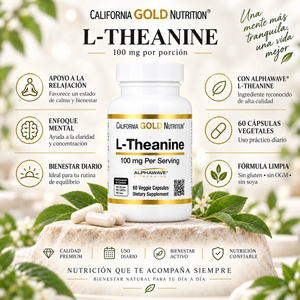 L-Teanina AlphaWave® 100 mg x 60 cápsulas vegetales - California Gold Nutrition