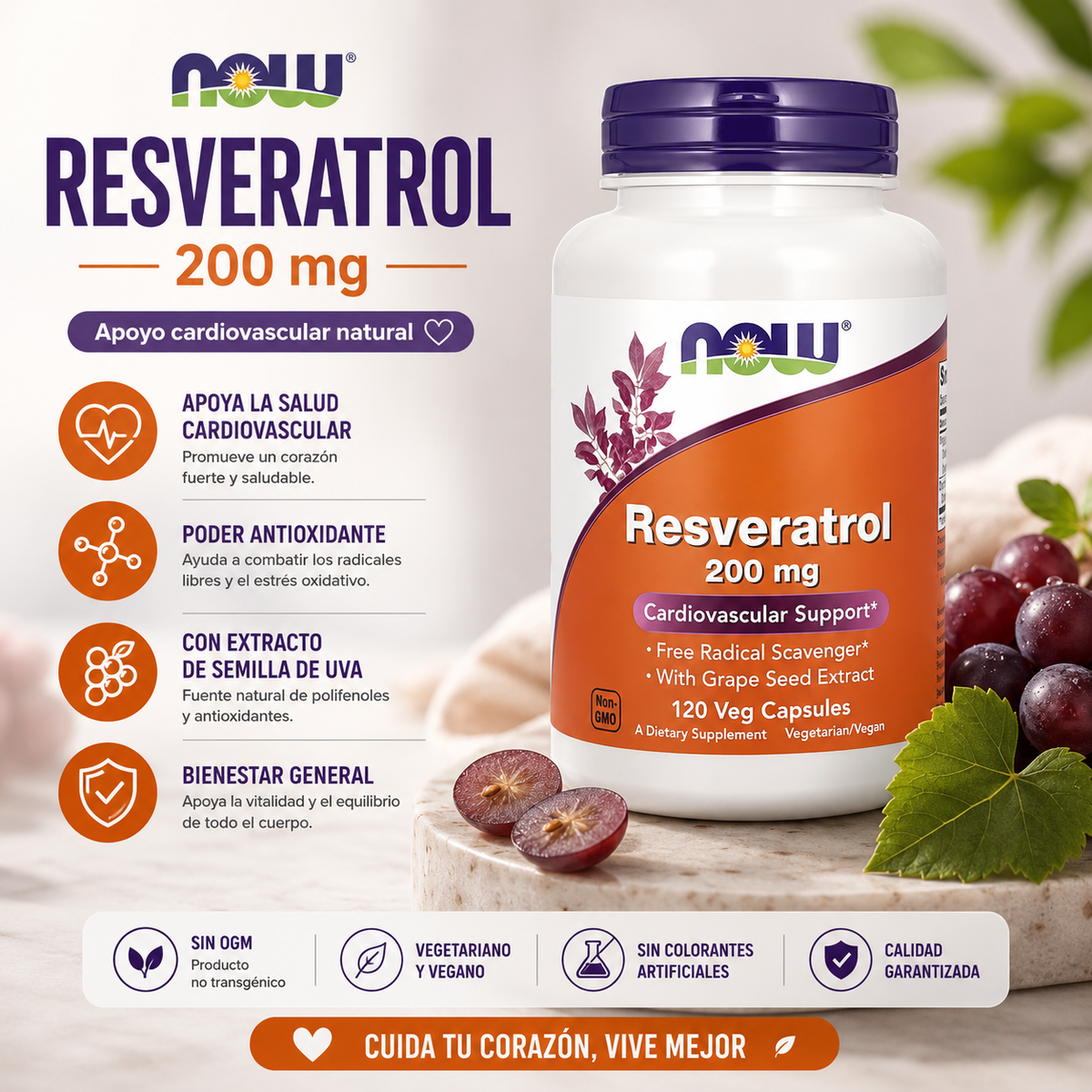 RESVERATROL X60CAPSULAS - POTENTE ANTIOXIDANTE