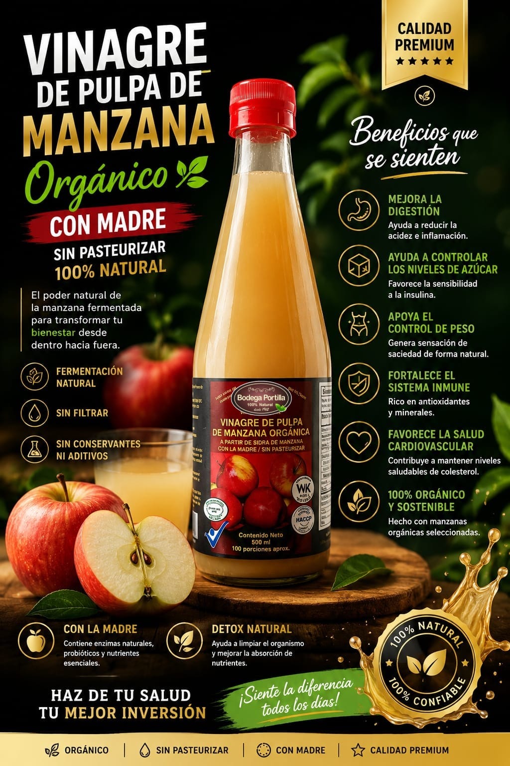 VINAGRE MANZANA ORGANICO X 500 ML