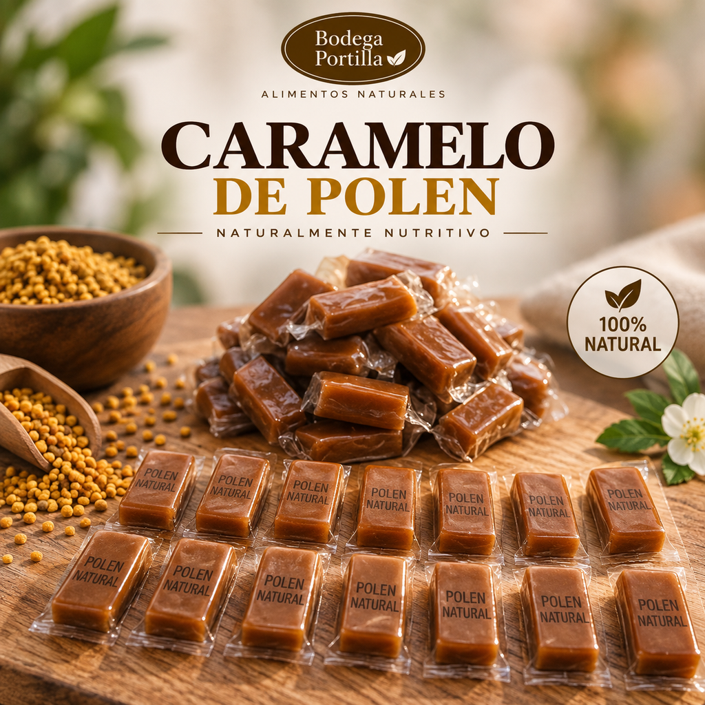 CARAMELO POLEN, MIEL Y LECHE DE CABRA