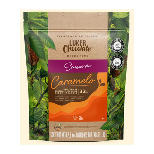 CHOCOLATE LECHE CARAMELO AL 33% LUKER X 250GR