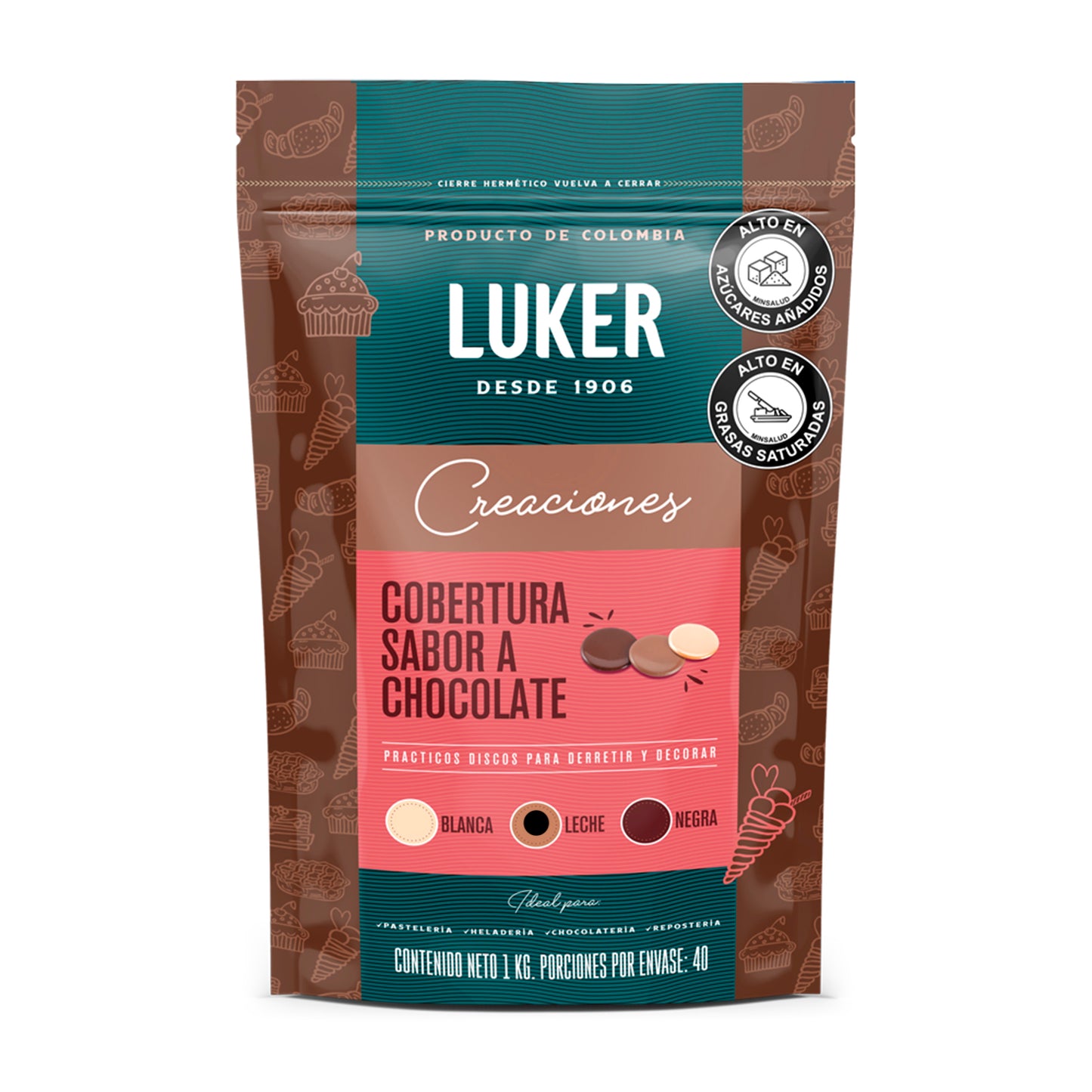 COBERTURA DE CHOCOLATE LECHE  MONEDA LUKER X 250GR