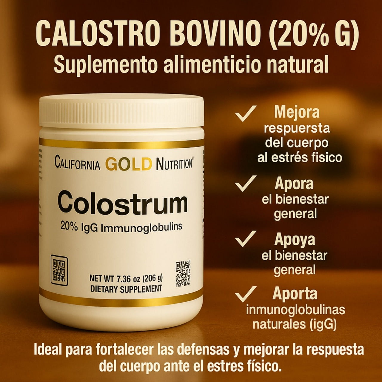 CALOSTRO BOVINO 20% – REFUERZO INMUNOLOGICO