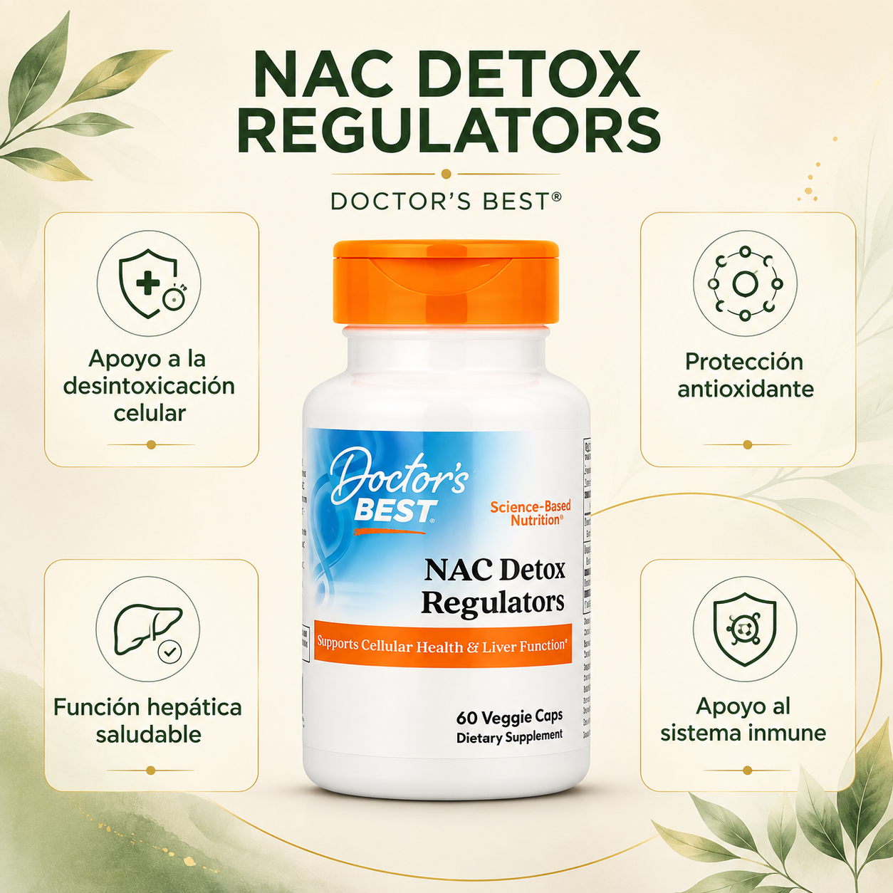 NAC Detox Regulators x 60 cápsulas vegetales - Doctor's Best