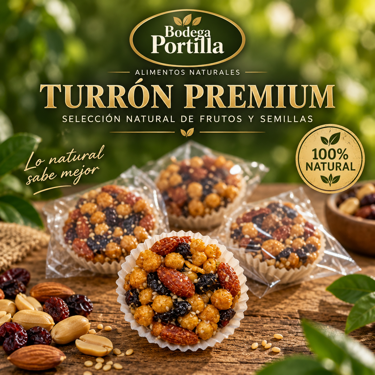 TURRON MIX FRUTOS SECOS CON SEMILLAS A BASE DE MIEL