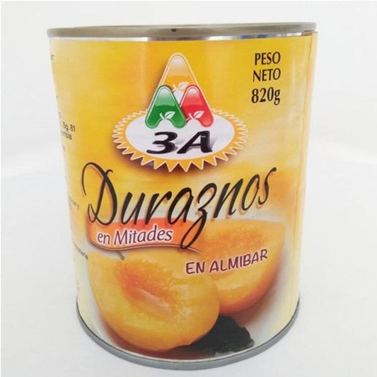 DURAZNOS 3A LATA  X 820  EN MITADES X 24  FS